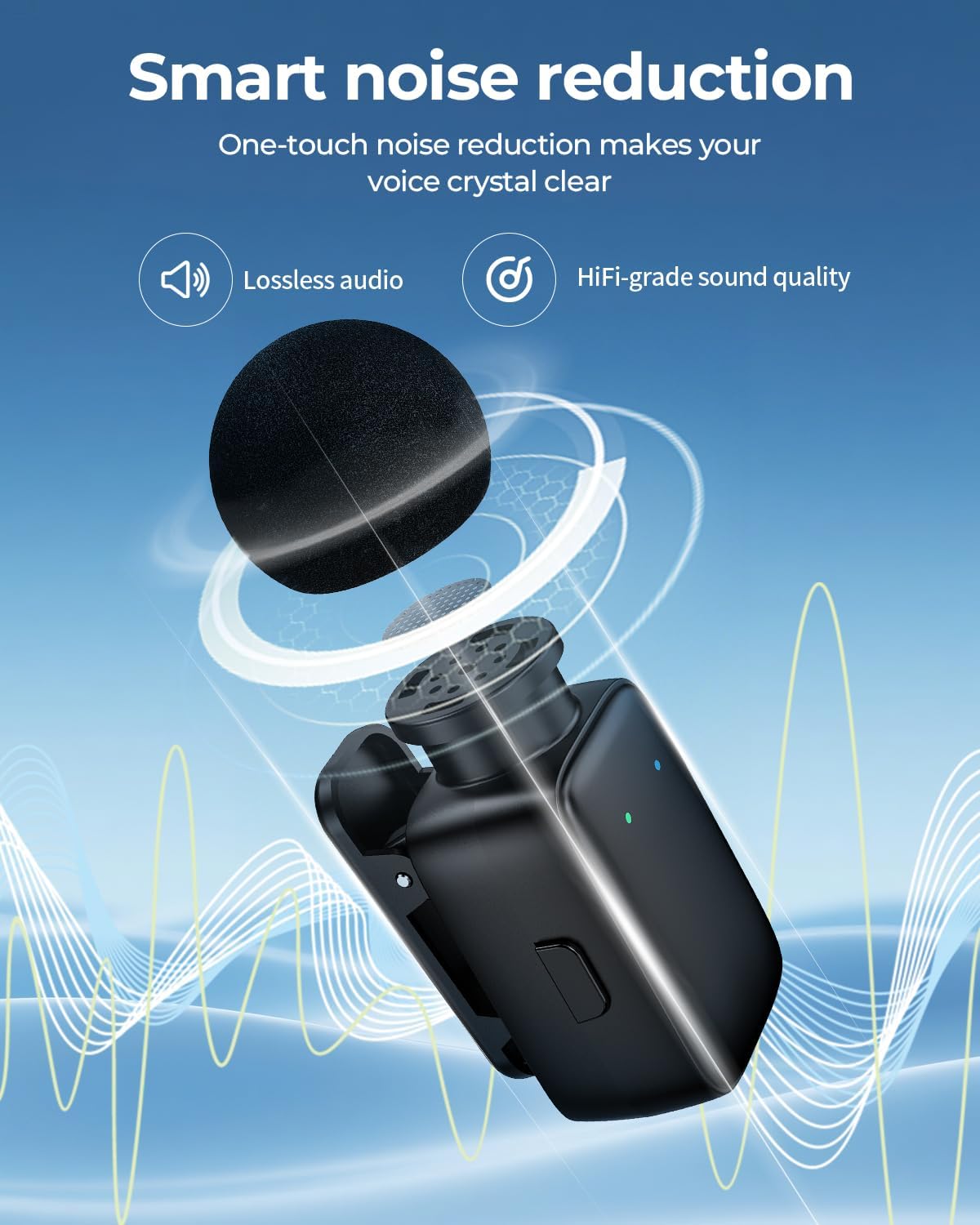 Mini Wireless Lavalier Microphone for iPhone/Android/Tablet/PC
