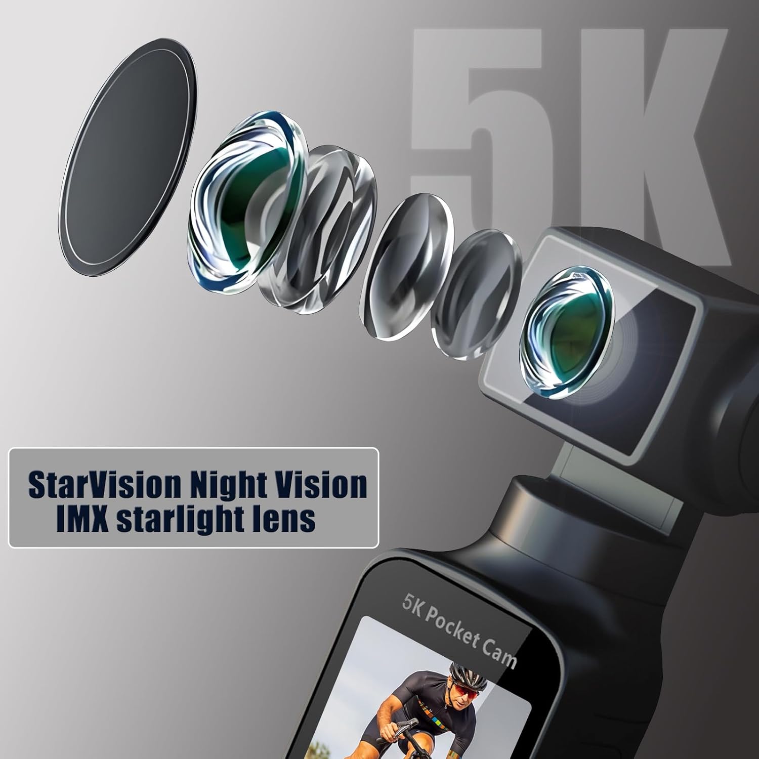 Body Camera 5K with External Microphone, Video & Audio Mini Vlog Camera