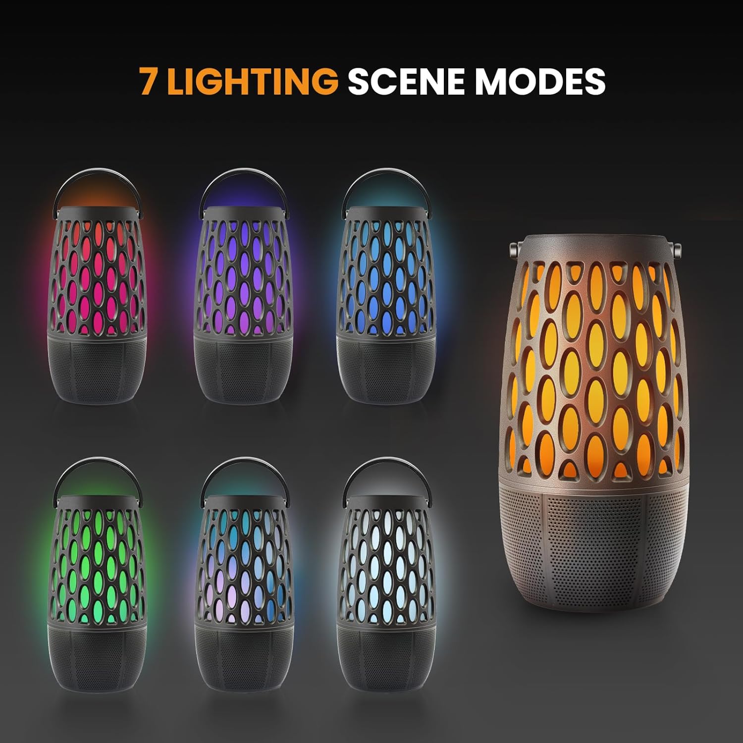 Outdoor LED Flame Speaker,Waterpoof IPX6 with Flame Lights,10W HD Stereo Sound