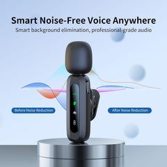 Wireless Mini Microphone for iPhone 15/16, iPad, Android, Wireless Lavalier Microphone