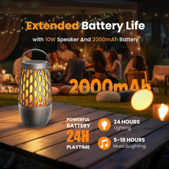 Outdoor LED Flame Speaker,Waterpoof IPX6 with Flame Lights,10W HD Stereo Sound