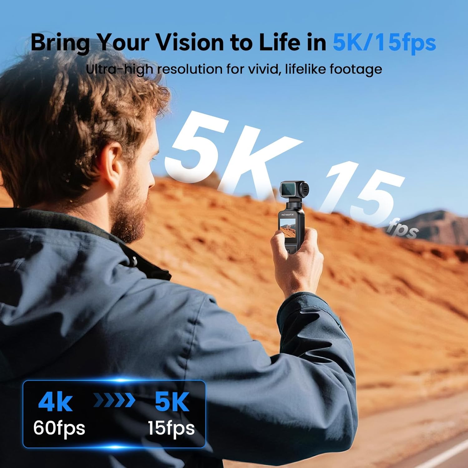 5K Body Camera with Microphone, Vlogging Camera