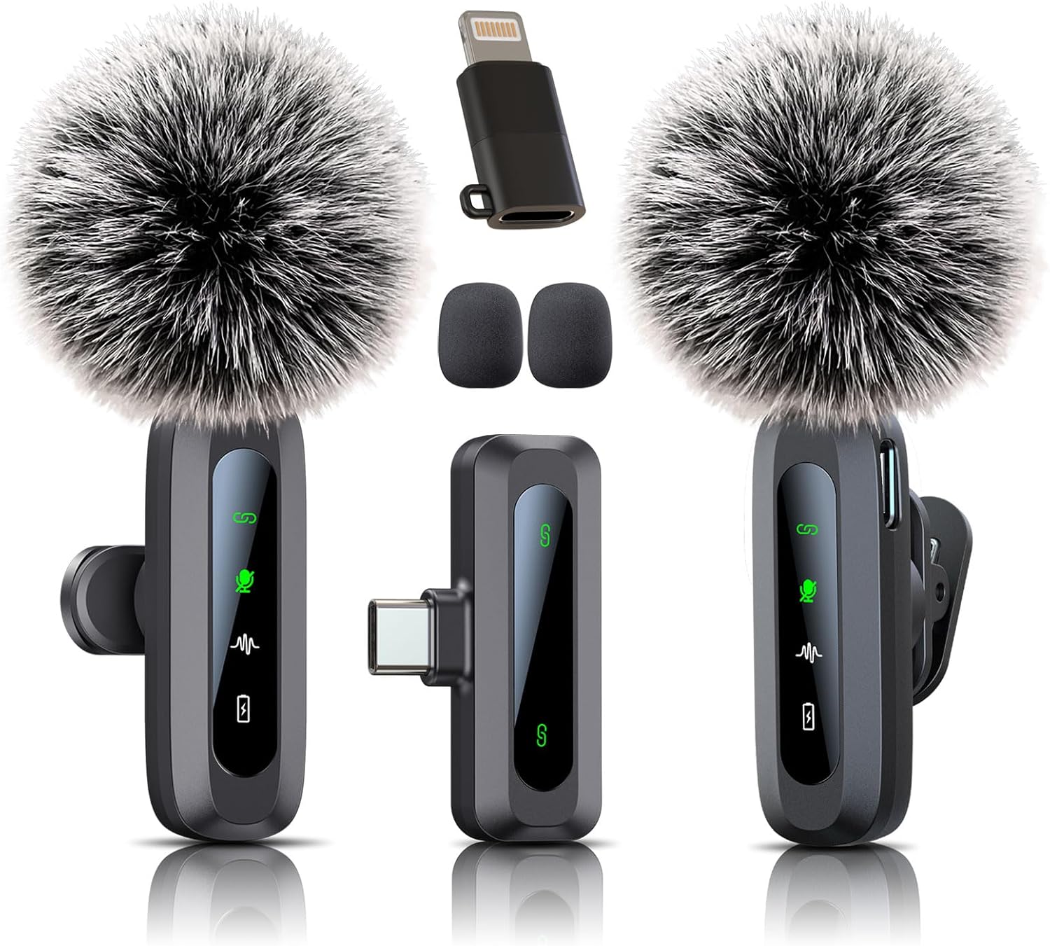Wireless Mini Microphone for iPhone 15/16, iPad, Android, Wireless Lavalier Microphone