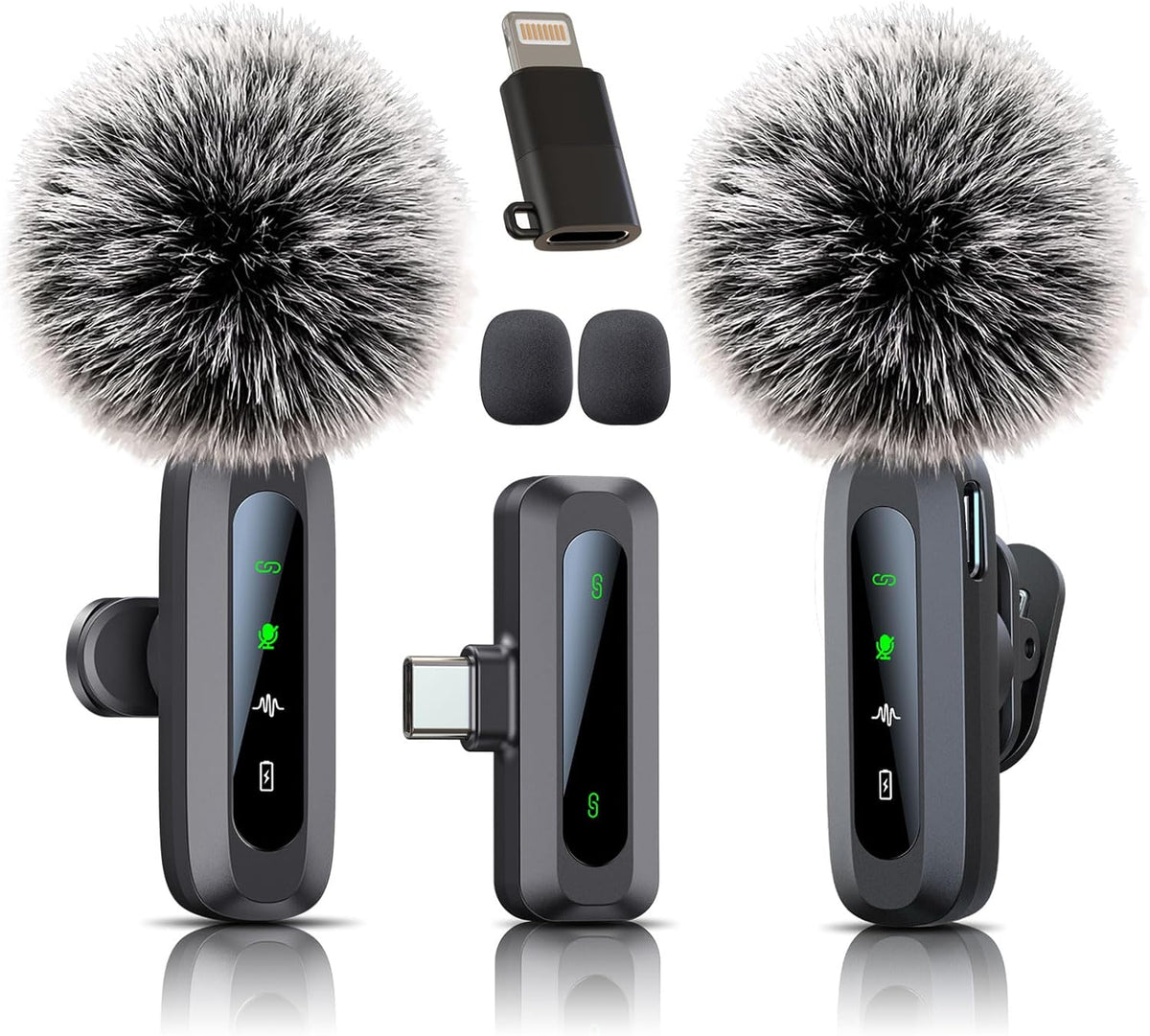 Wireless Mini Microphone for iPhone 15/16, iPad, Android, Wireless Lavalier Microphone