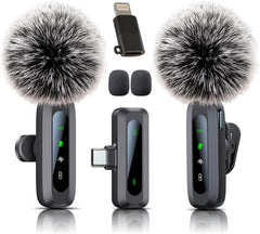 Wireless Mini Microphone for iPhone 15/16, iPad, Android, Wireless Lavalier Microphone