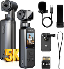 5K Body Camera with Microphone, Vlogging Camera