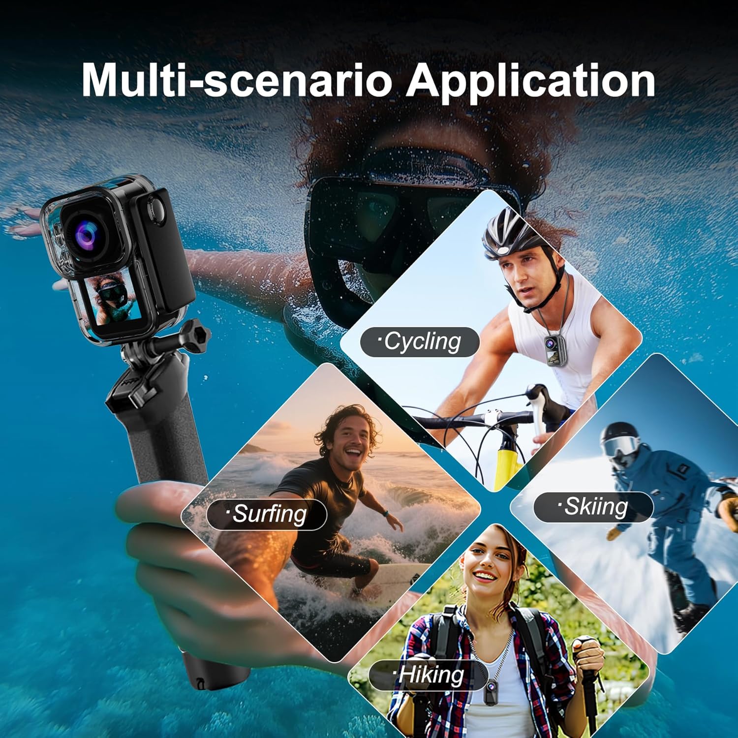 Mini Action Camera 4K | 128G Thumb Sports Camera with EIS Stabilization