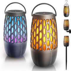 Outdoor LED Flame Speaker,Waterpoof IPX6 with Flame Lights,10W HD Stereo Sound